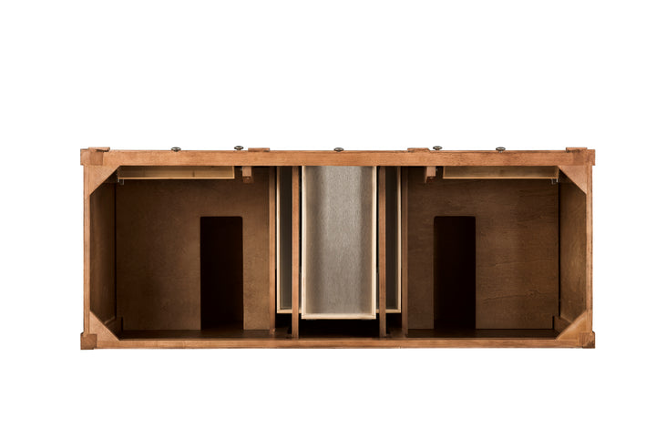 Brittany 60" Double Vanity, Saddle Brown w/ 3 CM Ethereal Noctis Silestone Top w/FreePower Wireless Charger