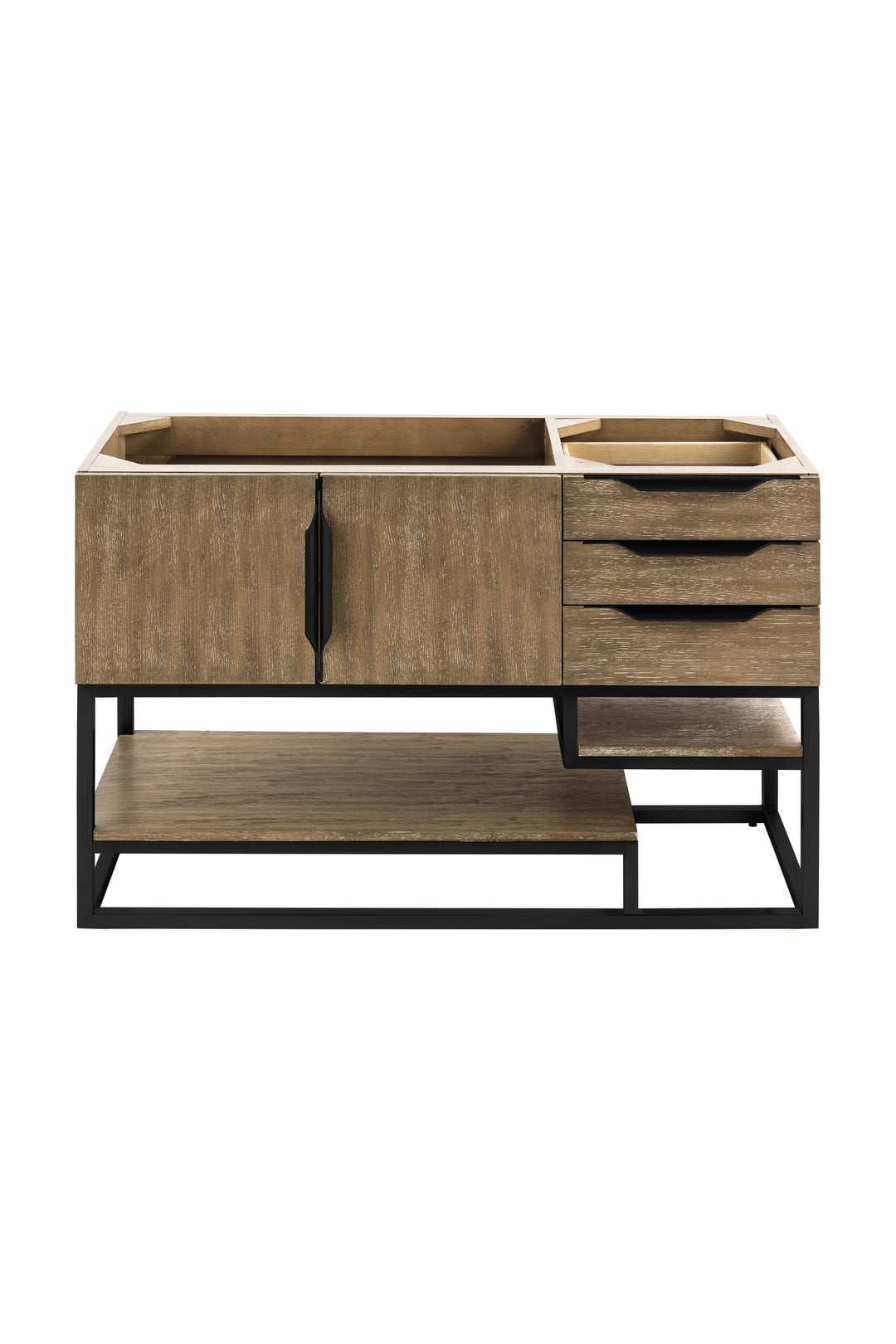 Columbia 48" Single Vanity Cabinet, Latte Oak, Matte Black