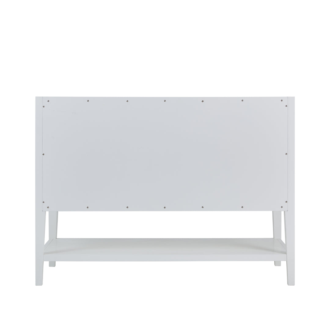 Olena 48" Single Vanity, Light Mappa Burl and Polished White