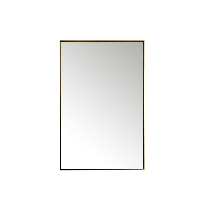 Rohe 26" Rectangular Mirror, Champagne Brass