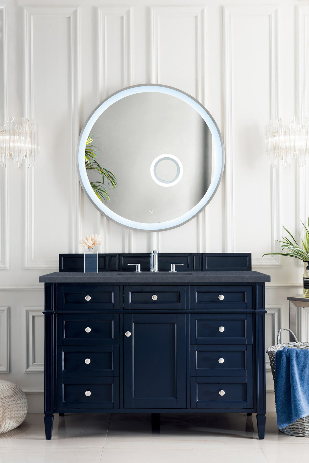 Brittany 48" Single Vanity, Victory Blue w/ 3 CM Charcoal Soapstone Silestone Top