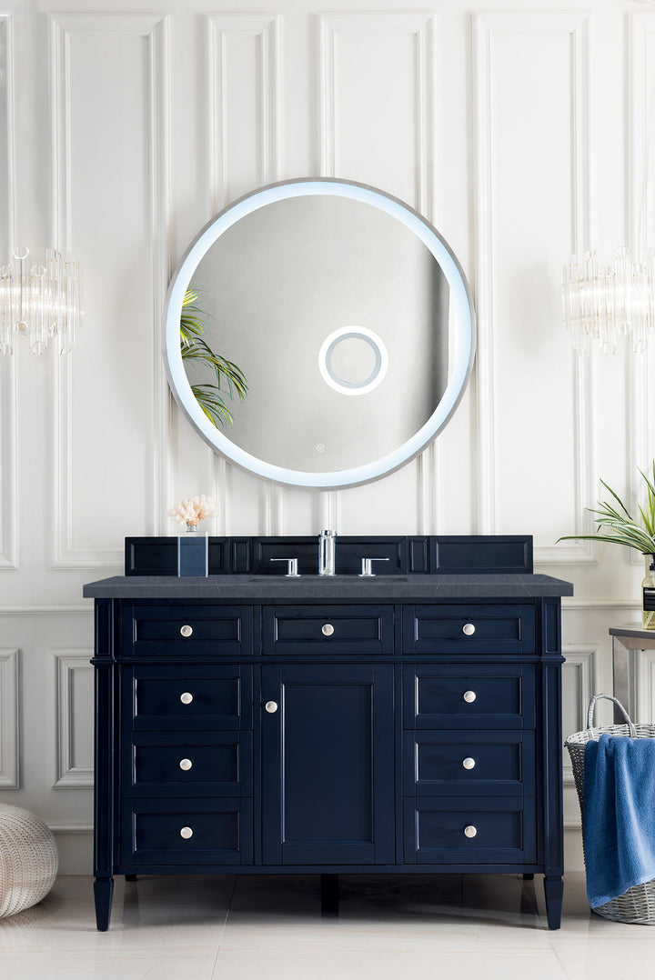 Brittany 48" Single Vanity, Victory Blue w/ 3 CM Charcoal Soapstone Silestone Top