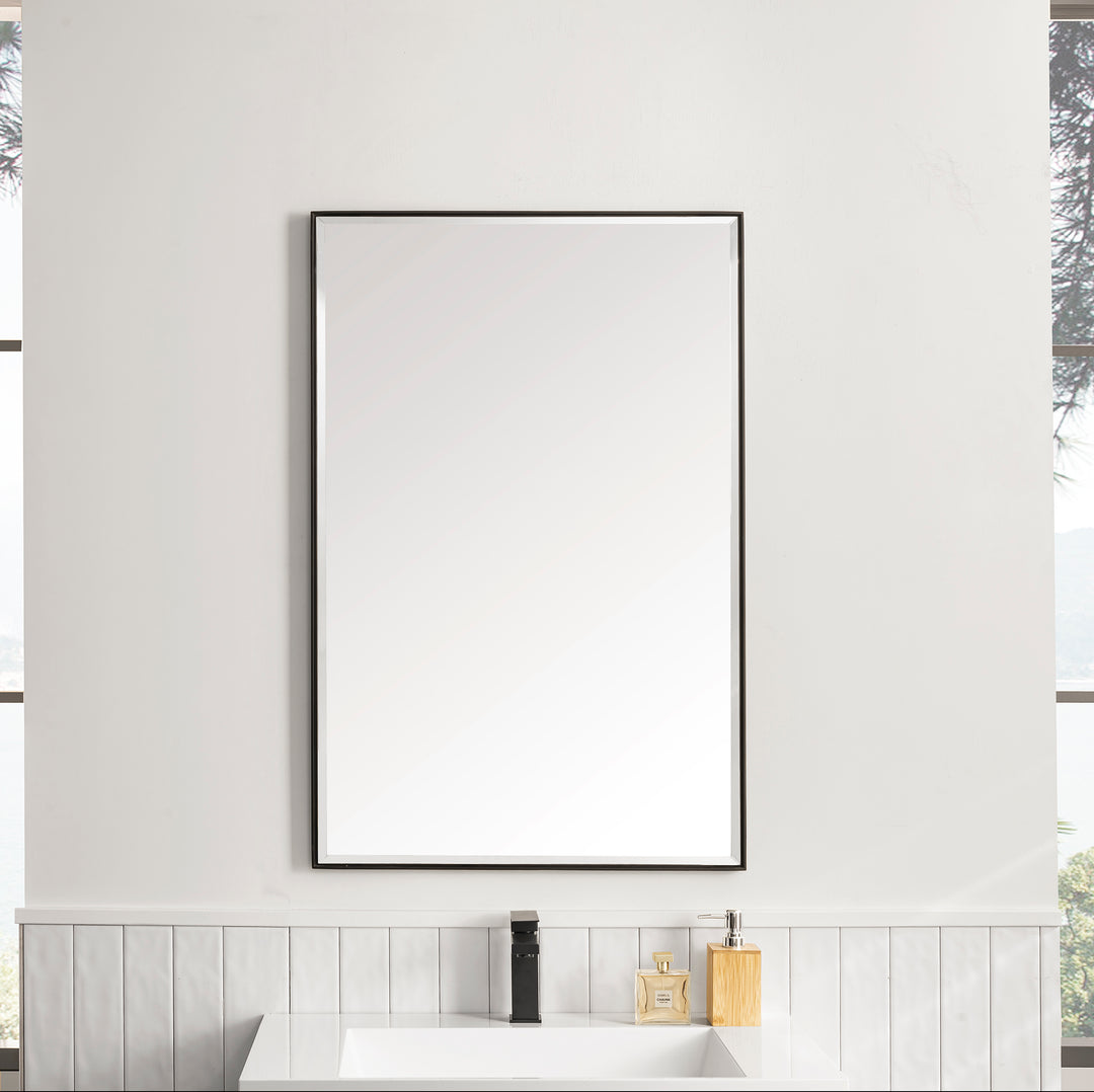 Rohe 26" Rectangular Mirror, Matte Black