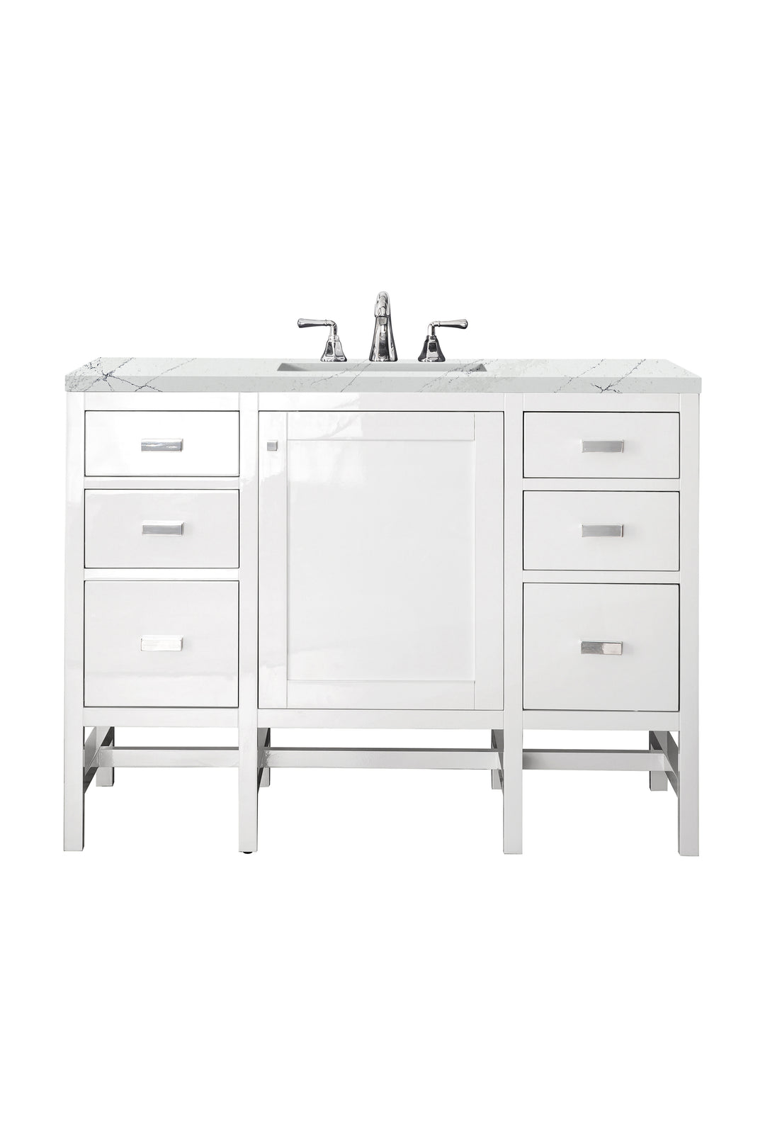 Addison 48" Single Vanity, Glossy White w/ 3 CM Ethereal Noctis Top