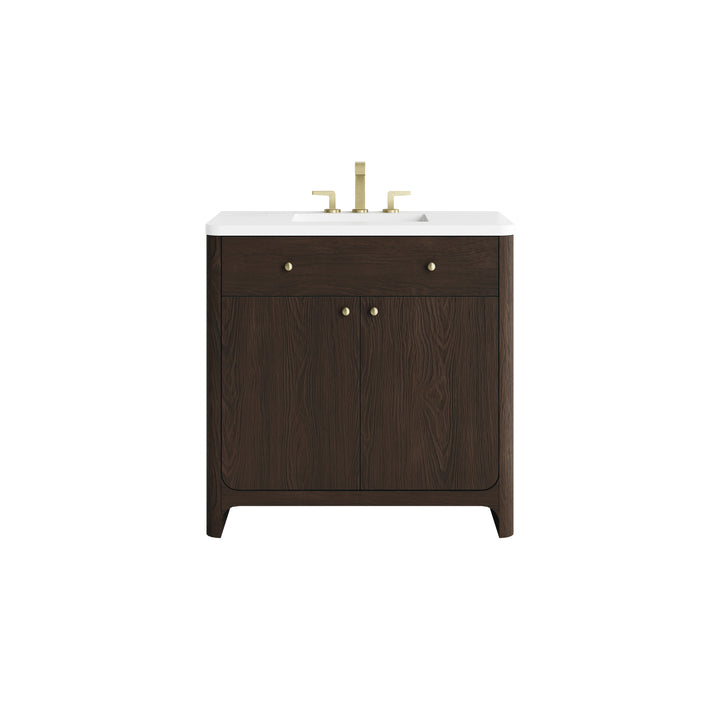 Gracyn 36" Single Vanity, Sable, w/ 3 CM White Zeus Quartz Widespread Top