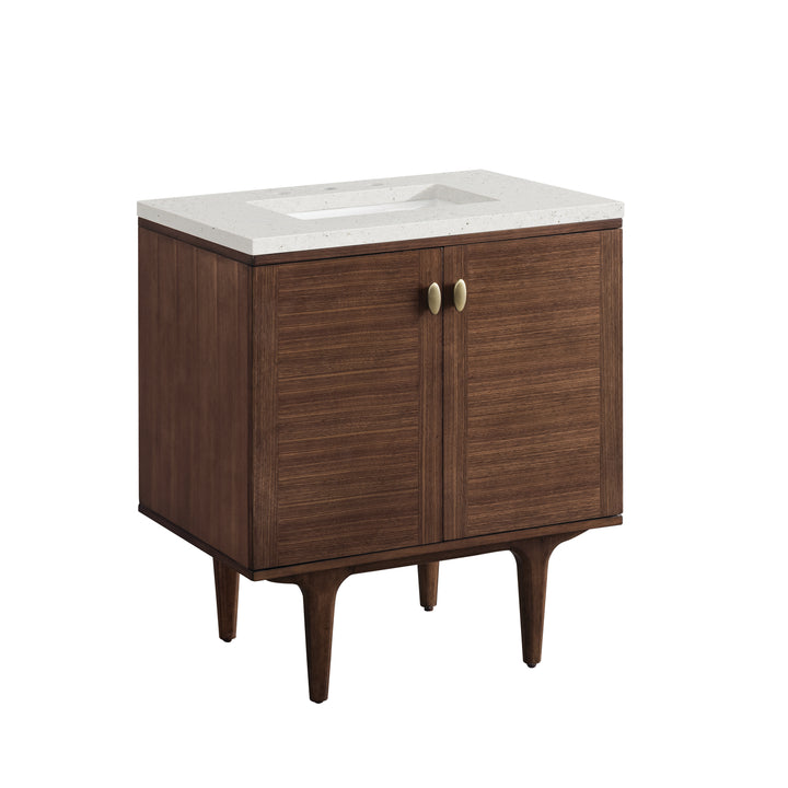 Amberly 30" Single Vanity, Mid-Century Walnut w/ 3 CM Lime Delight Top