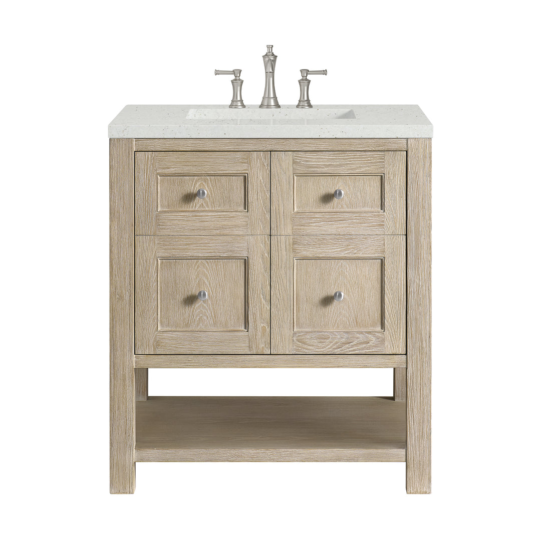 Breckenridge 30" Single Vanity, Whitewashed Oak w/ 3 CM Lime Delight Silestone Top