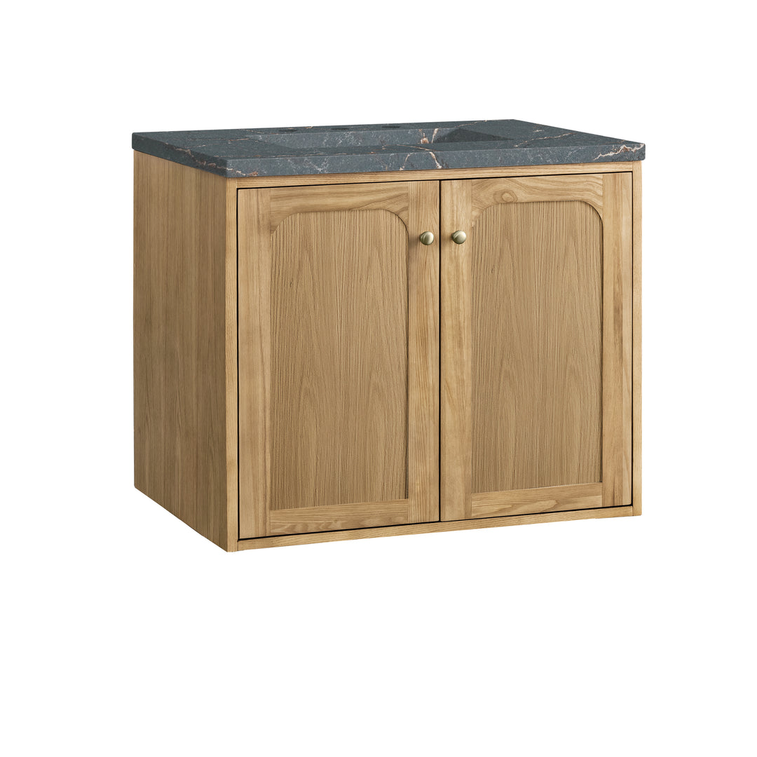 Laurent 30" Single Vanity, Light Natural Oak w/ 3 CM Parisien Bleu Top