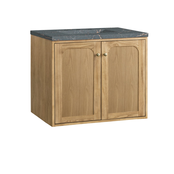 Laurent 30" Single Vanity, Light Natural Oak w/ 3 CM Parisien Bleu Top