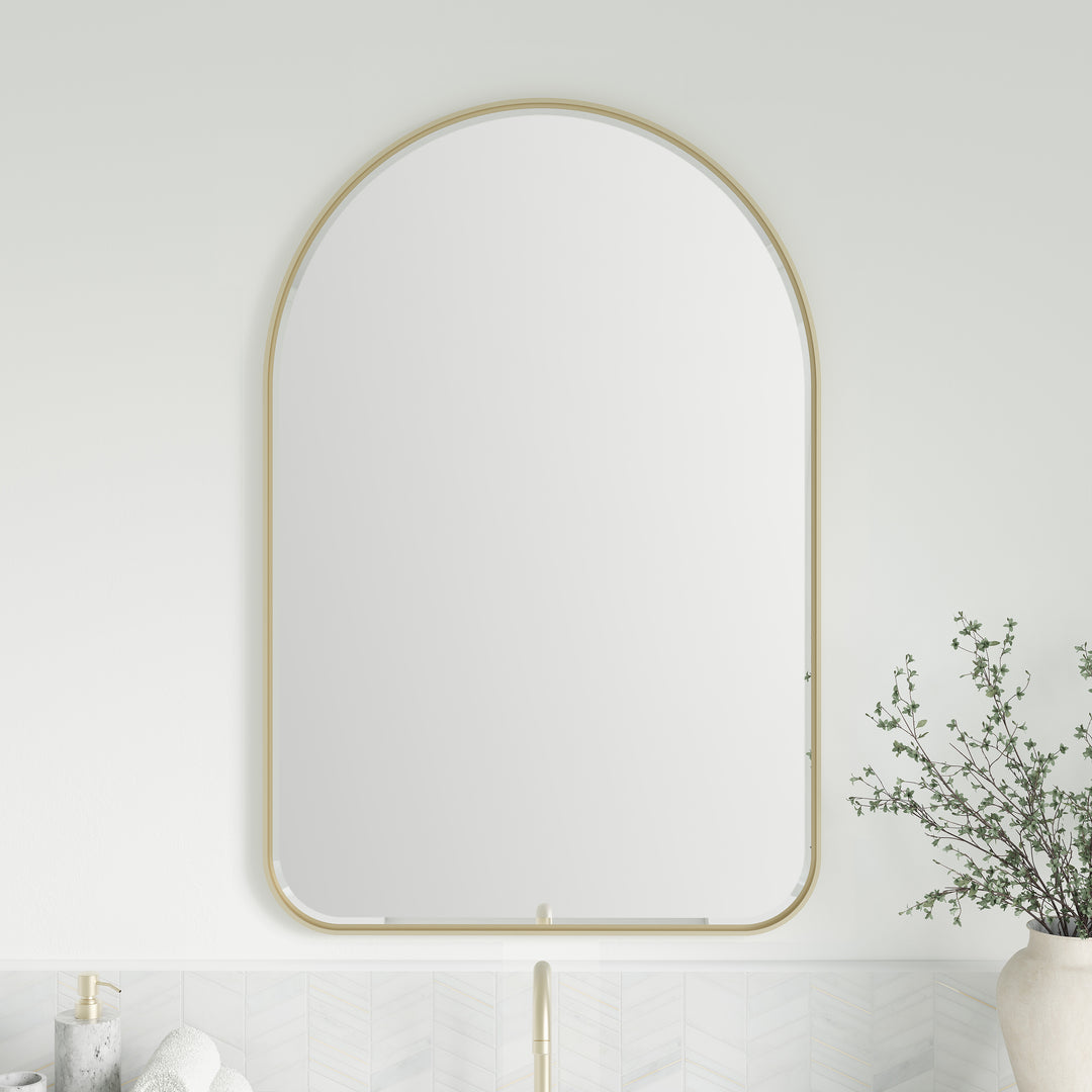 Rohe 24" Arched Mirror, Champagne Brass