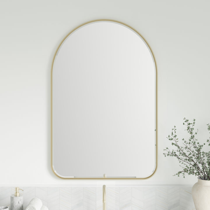 Rohe 24" Arched Mirror, Champagne Brass