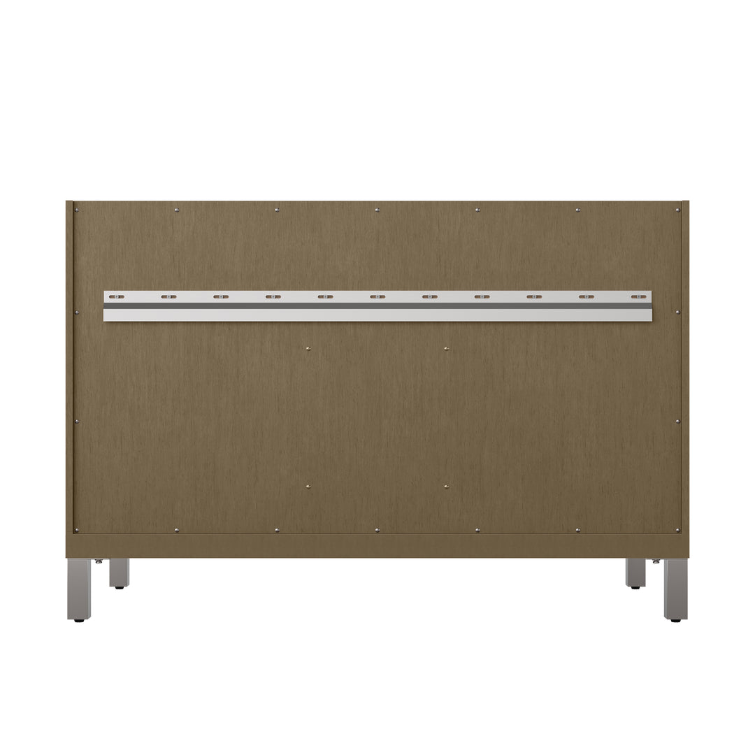 Chicago 48" Single Vanity, Walnut Whisper, w/ 3 CM Victorian Silver Silestone® Top w/FreePower Wireless Charger