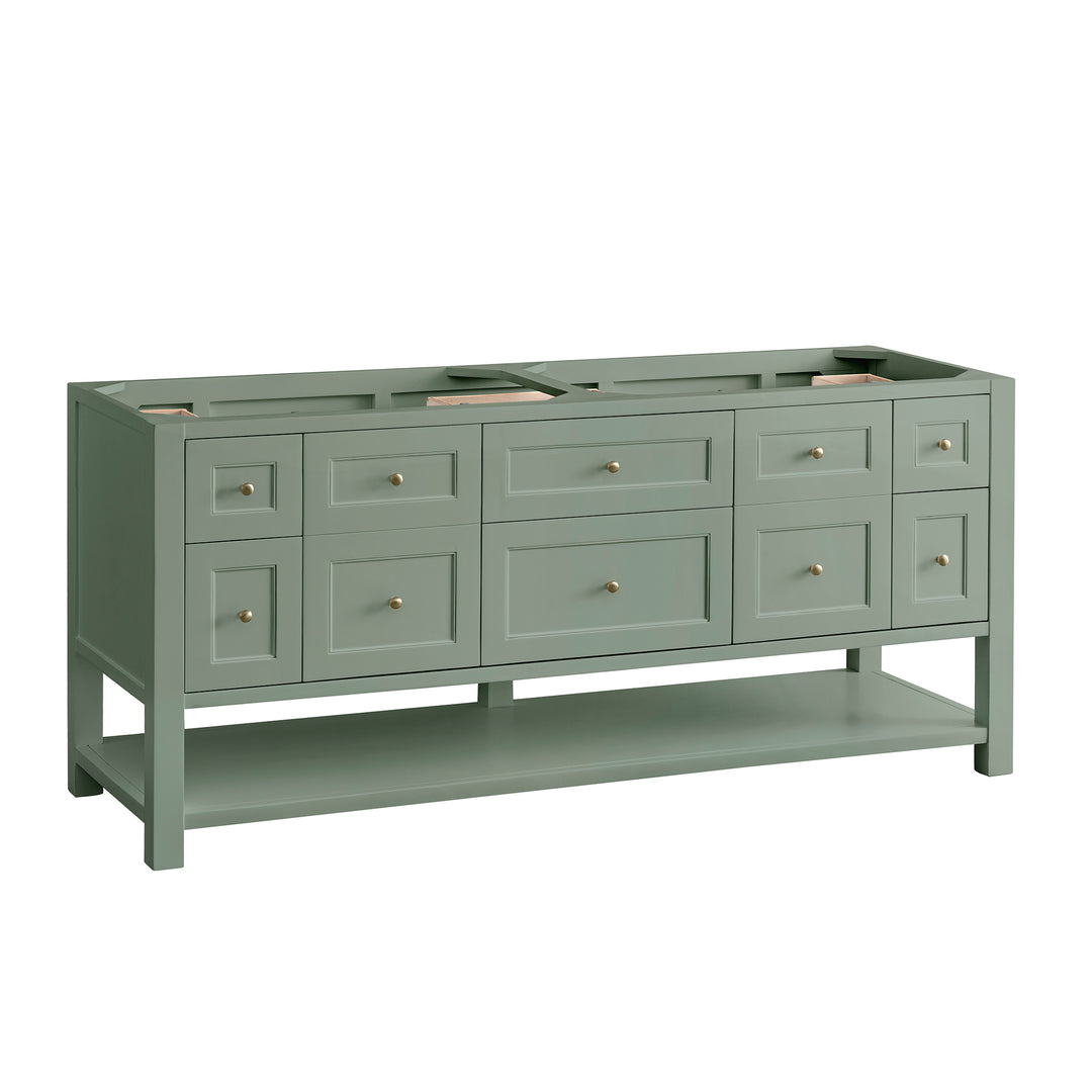Breckenridge 72" Double Vanity Base Only, Smokey Celadon