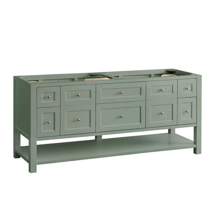 Breckenridge 72" Double Vanity Base Only, Smokey Celadon