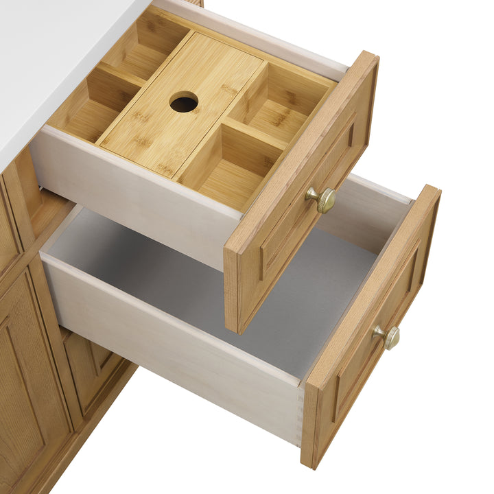 Lorelai 48" Single Vanity, Light Natural Oak w/ 3 CM Carrara White Marble Top