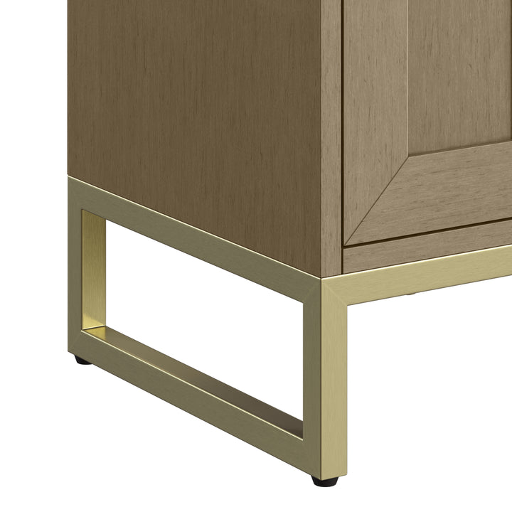 Chianti 20" Single Vanity, Walnut Whisper, Champagne Brass, w/ White Glossy Composite Stone Top