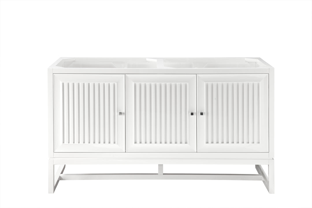 Athens 60" Double Vanity Cabinet, Glossy White