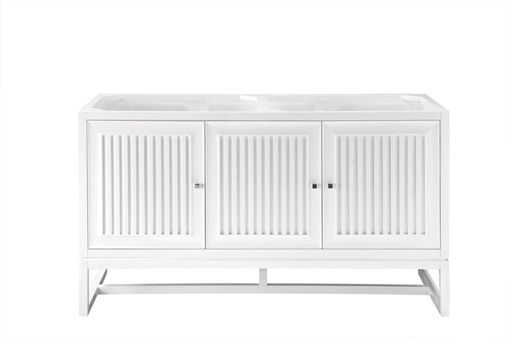 Athens 60" Double Vanity Cabinet, Glossy White