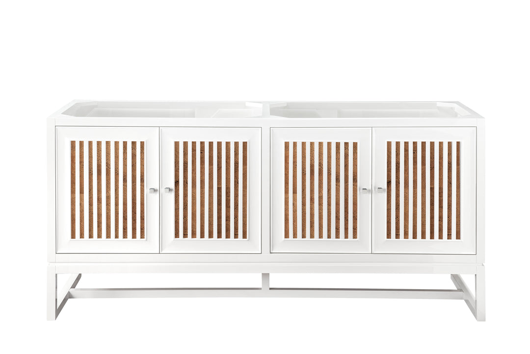 Athens 72" Double Vanity Cabinet, Glossy White