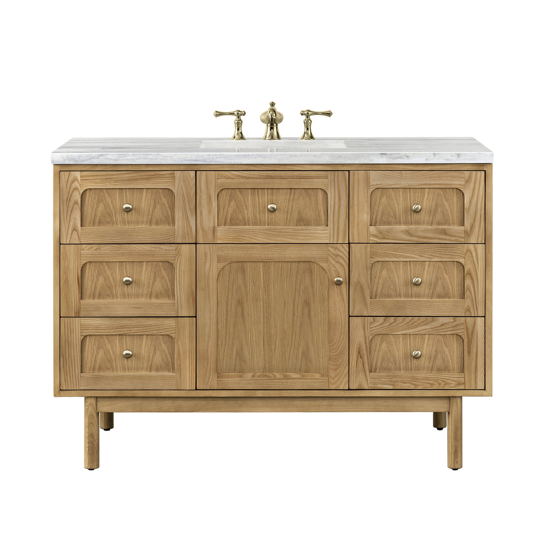 Laurent 48" Single Vanity, Light Natural Oak w/ 3 CM Arctic Fall Top