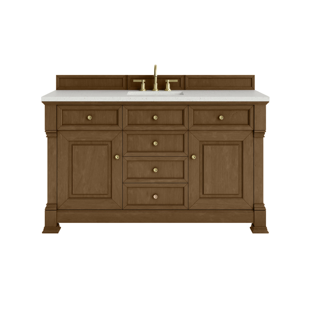 Brookfield 60" Single Vanity, Honey Oak w/ 3 CM Lime Delight Silestone® Top