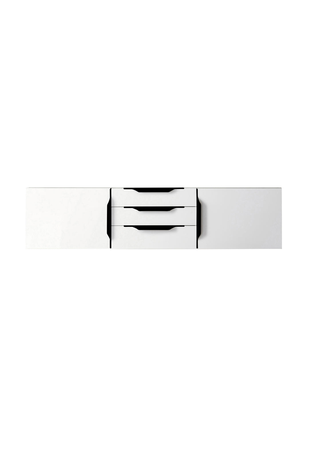 Columbia 59" Double Wall Mount Vanity Cabinet, Glossy White, Matte Black