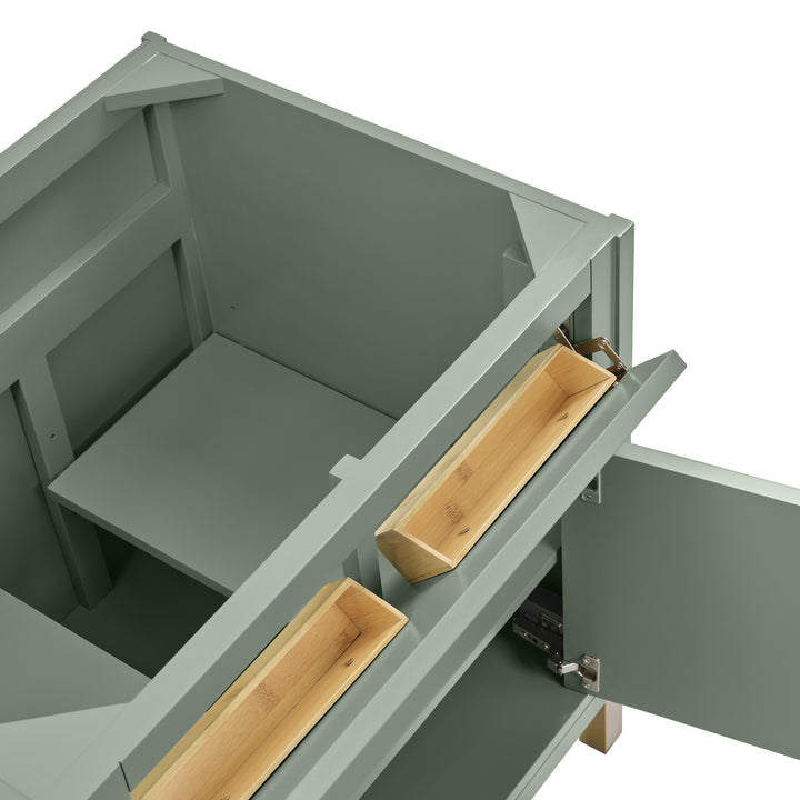 Chicago 30" Single Vanity, Smokey Celadon, w/ 3 CM Arctic Fall Solid Surface Top