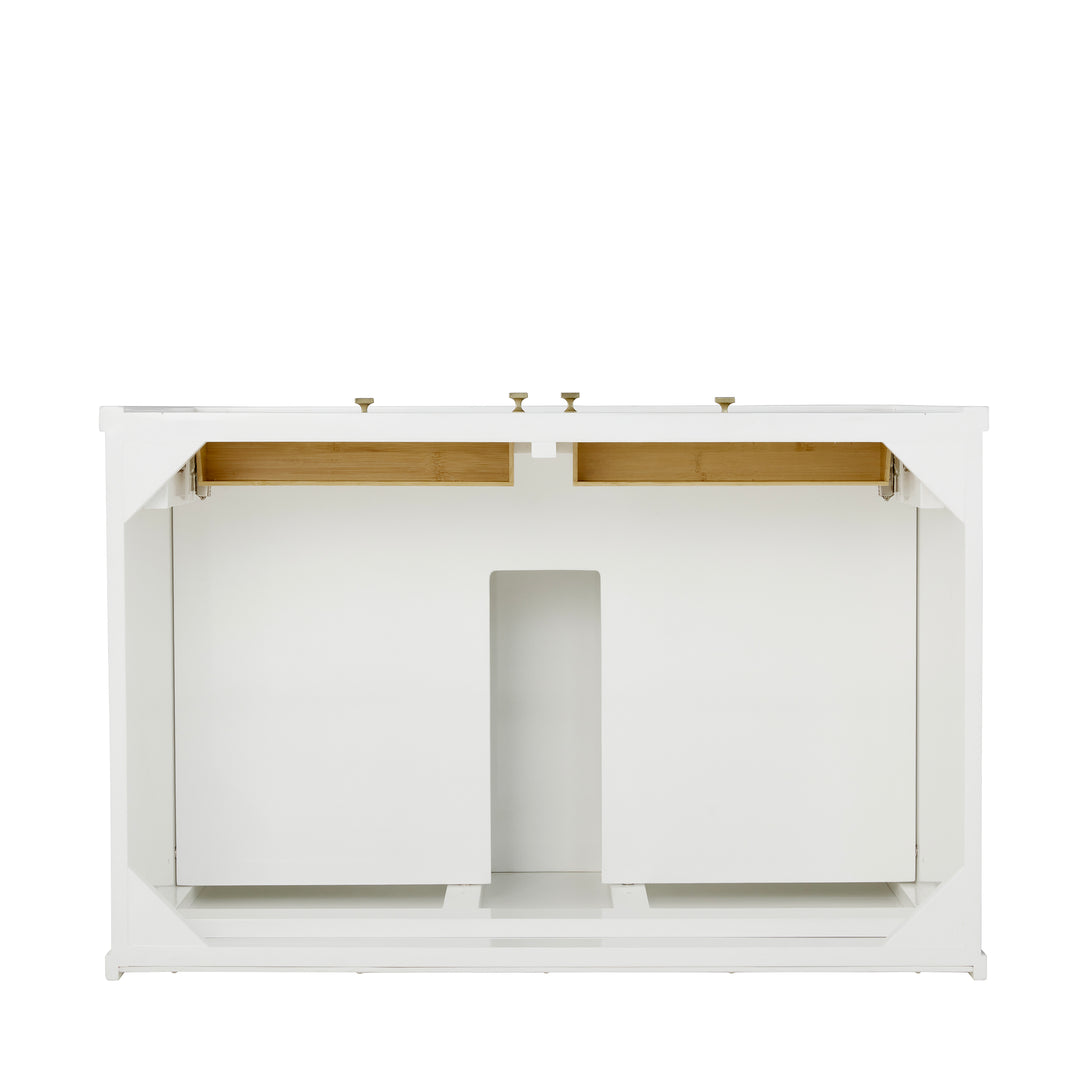 Chicago 36" Single Vanity, Glossy White, w/ 3 CM Parisien Bleu Silestone® Top