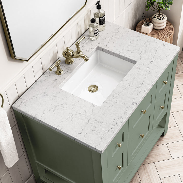 Breckenridge 36" Single Vanity Cabinet, Smokey Celadon
