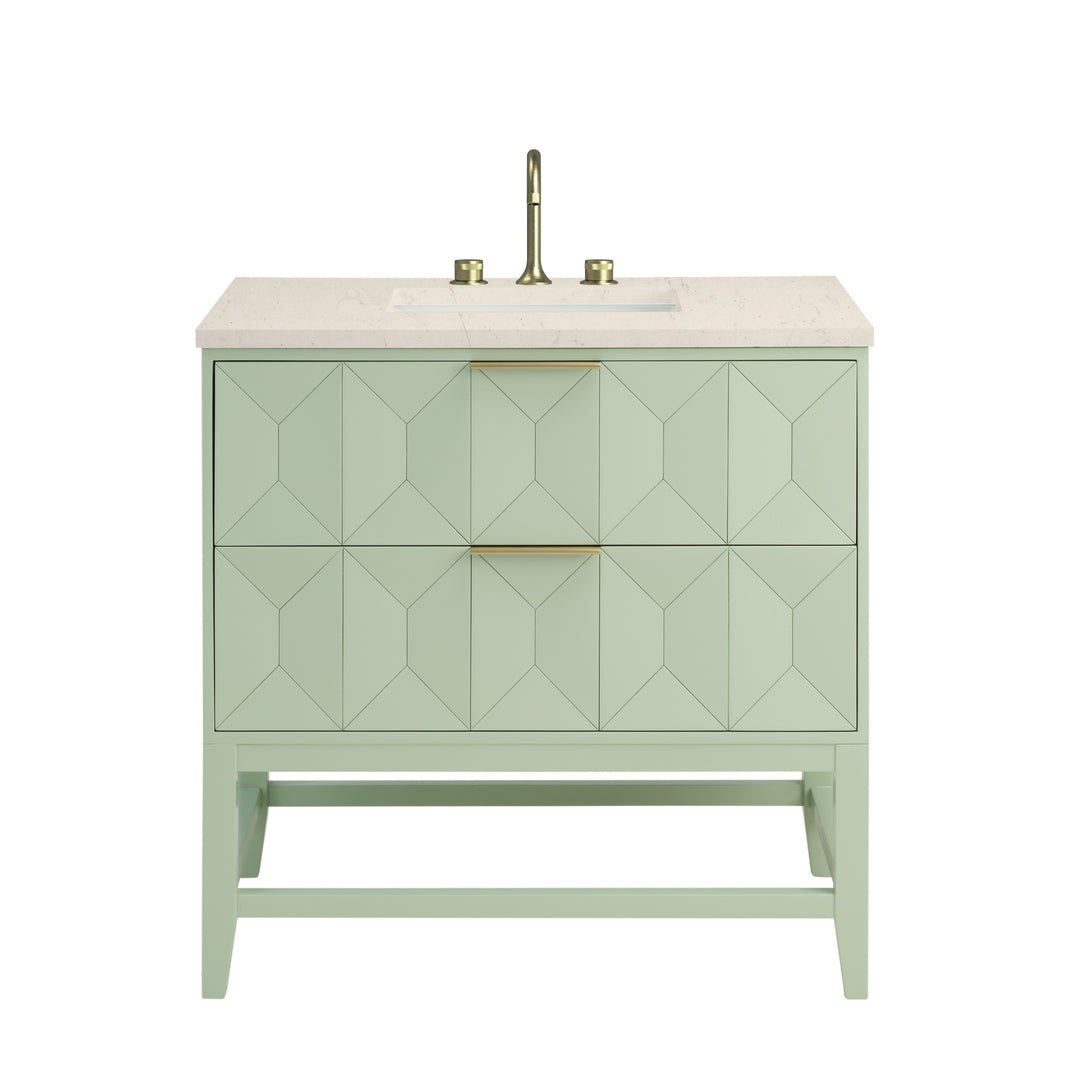 Emmeline 36" Single Vanity, Pistachio w/ 3 CM Eternal Marfil Top