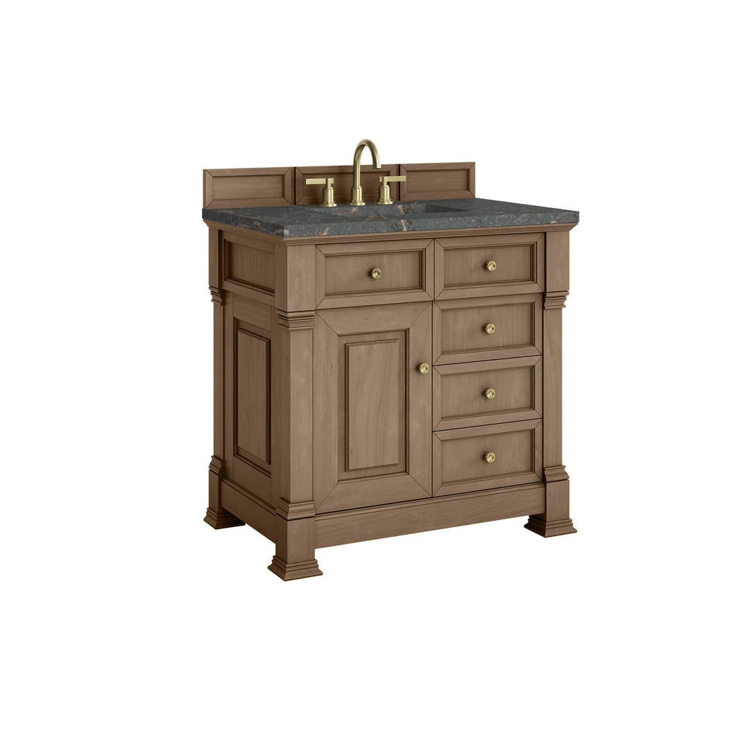 Brookfield 36" Single Vanity, Pecan w/ 3 CM Parisien Bleu Silestone®  Top