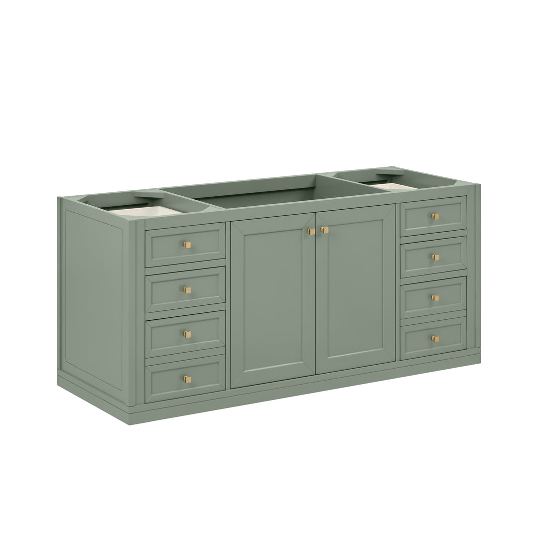 Chicago 60" Single Vanity, Smokey Celadon, w/ Single Hole 3CM White Zeus Silestone® Top & Backsplash