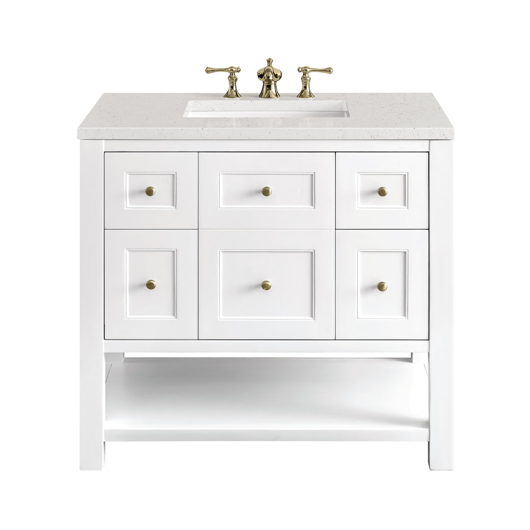 Breckenridge 36" Single Vanity, Bright White w/ 3 CM Lime Delight Top