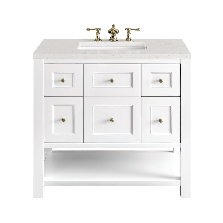 Breckenridge 36" Single Vanity, Bright White w/ 3 CM Lime Delight Top