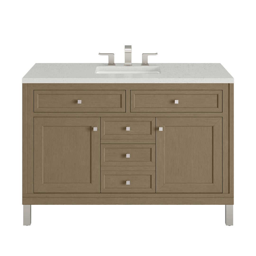 Chicago 48" Single Vanity, Walnut Whisper, w/ 3 CM Lime Delight Silestone® Top