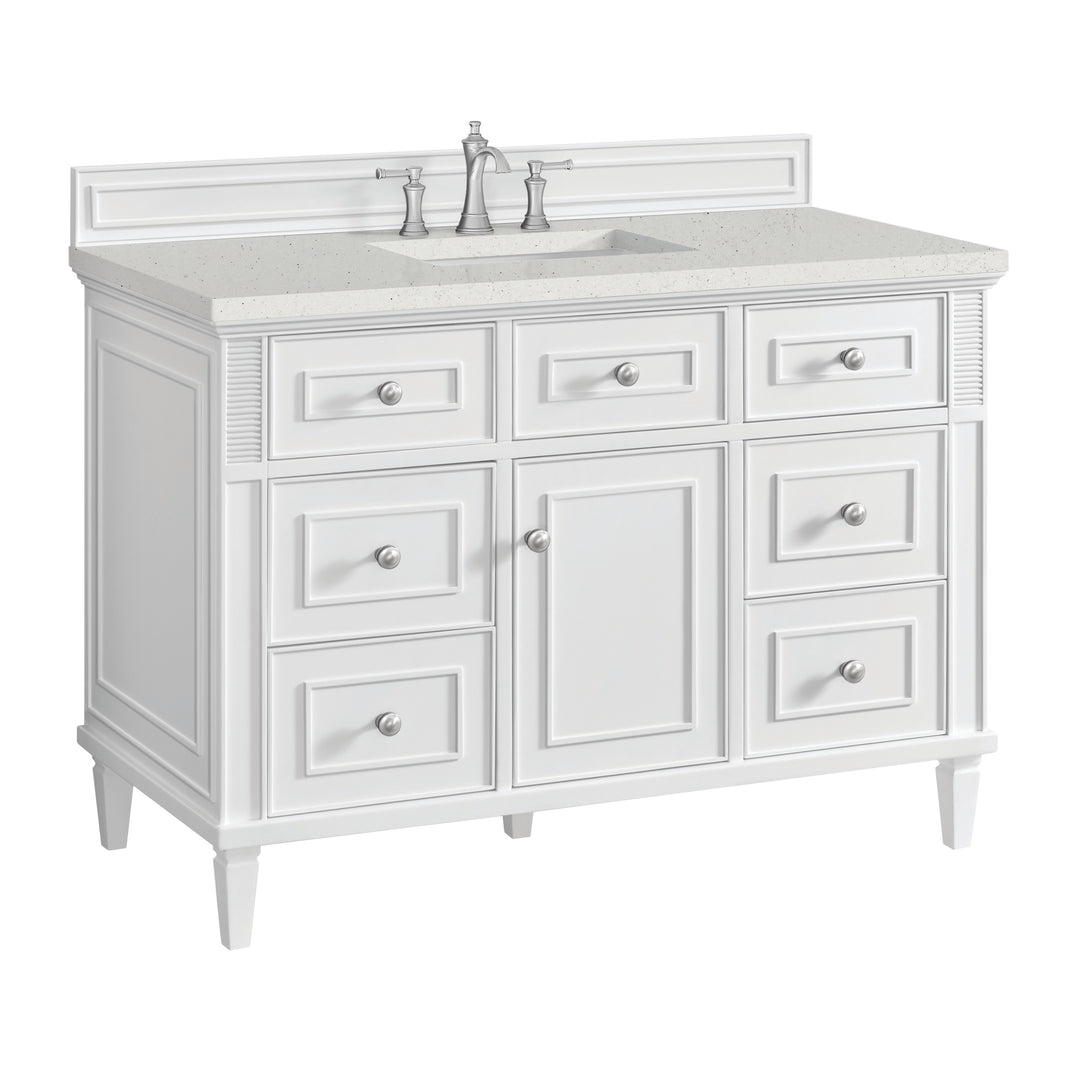 Lorelai 48" Single Vanity, Bright White w/ 3 CM Lime Delight Silestone Top