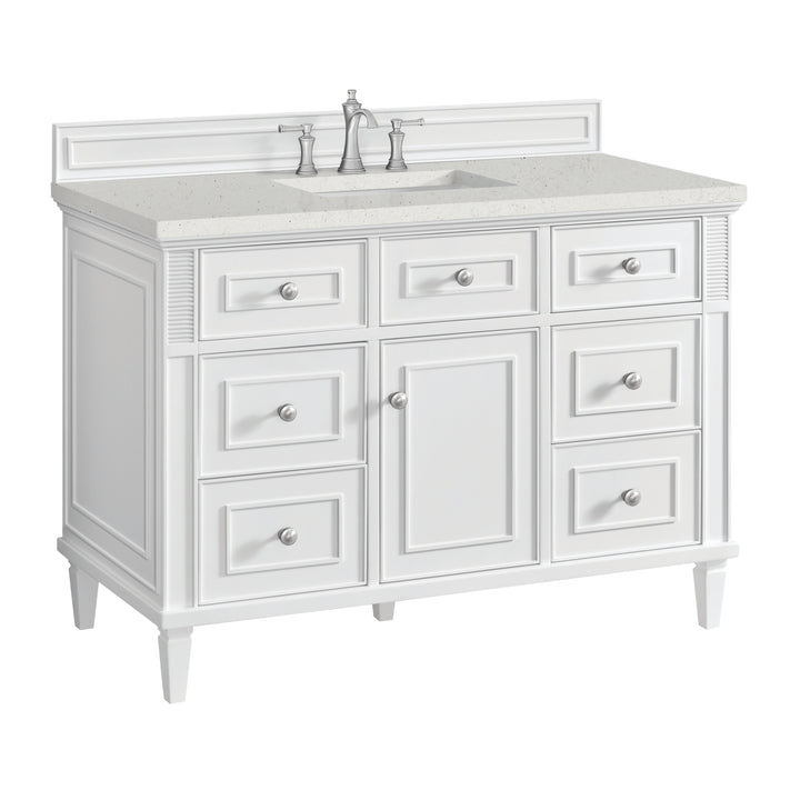 Lorelai 48" Single Vanity, Bright White w/ 3 CM Lime Delight Silestone Top