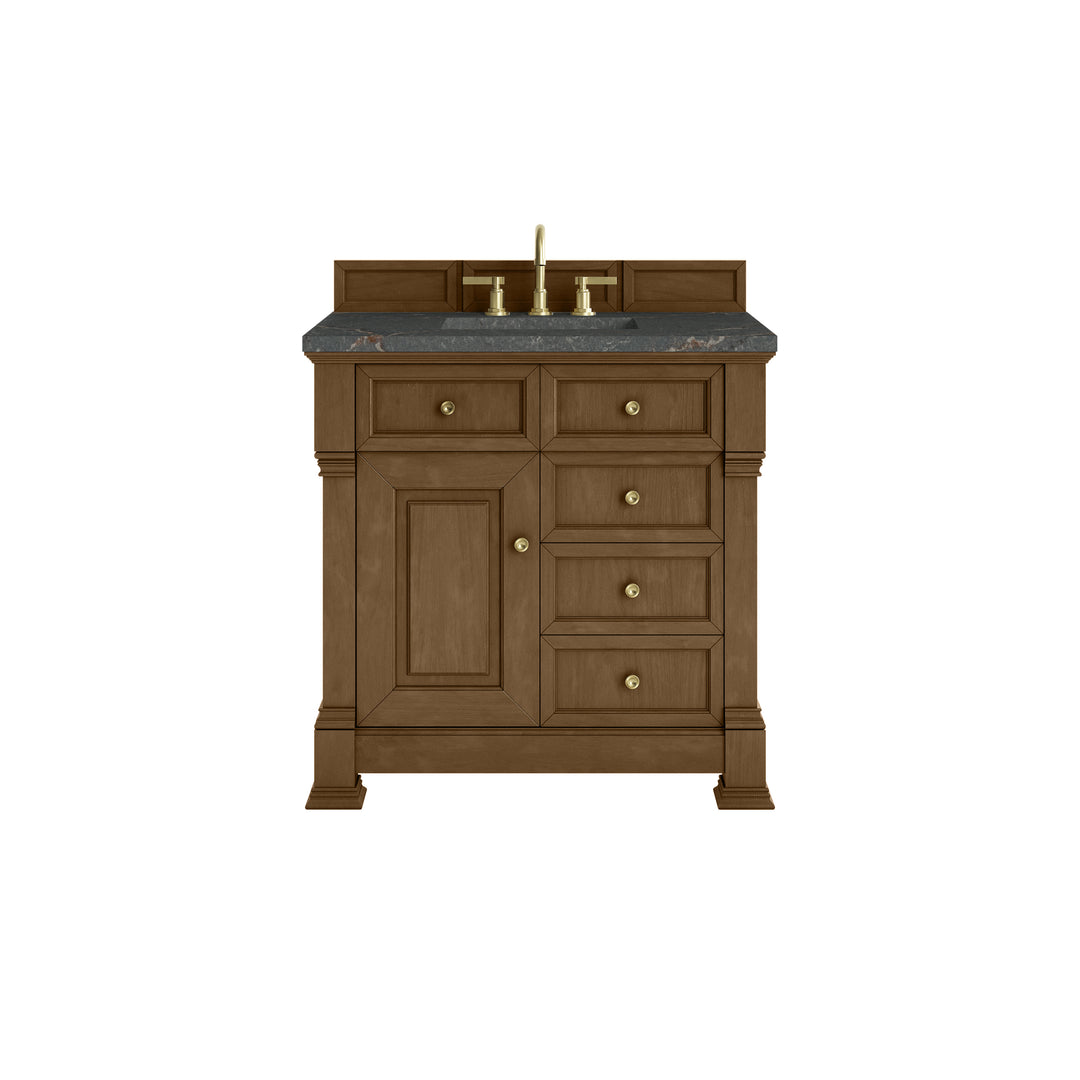 Brookfield 36" Single Vanity, Honey Oak w/ 3 CM Parisien Bleu Silestone® Top