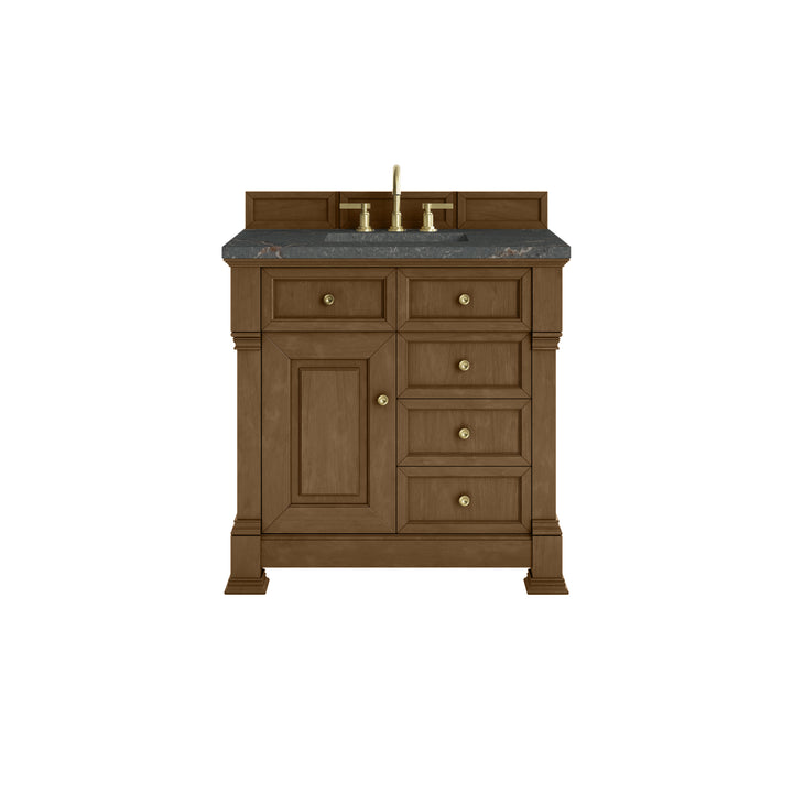 Brookfield 36" Single Vanity, Honey Oak w/ 3 CM Parisien Bleu Silestone® Top