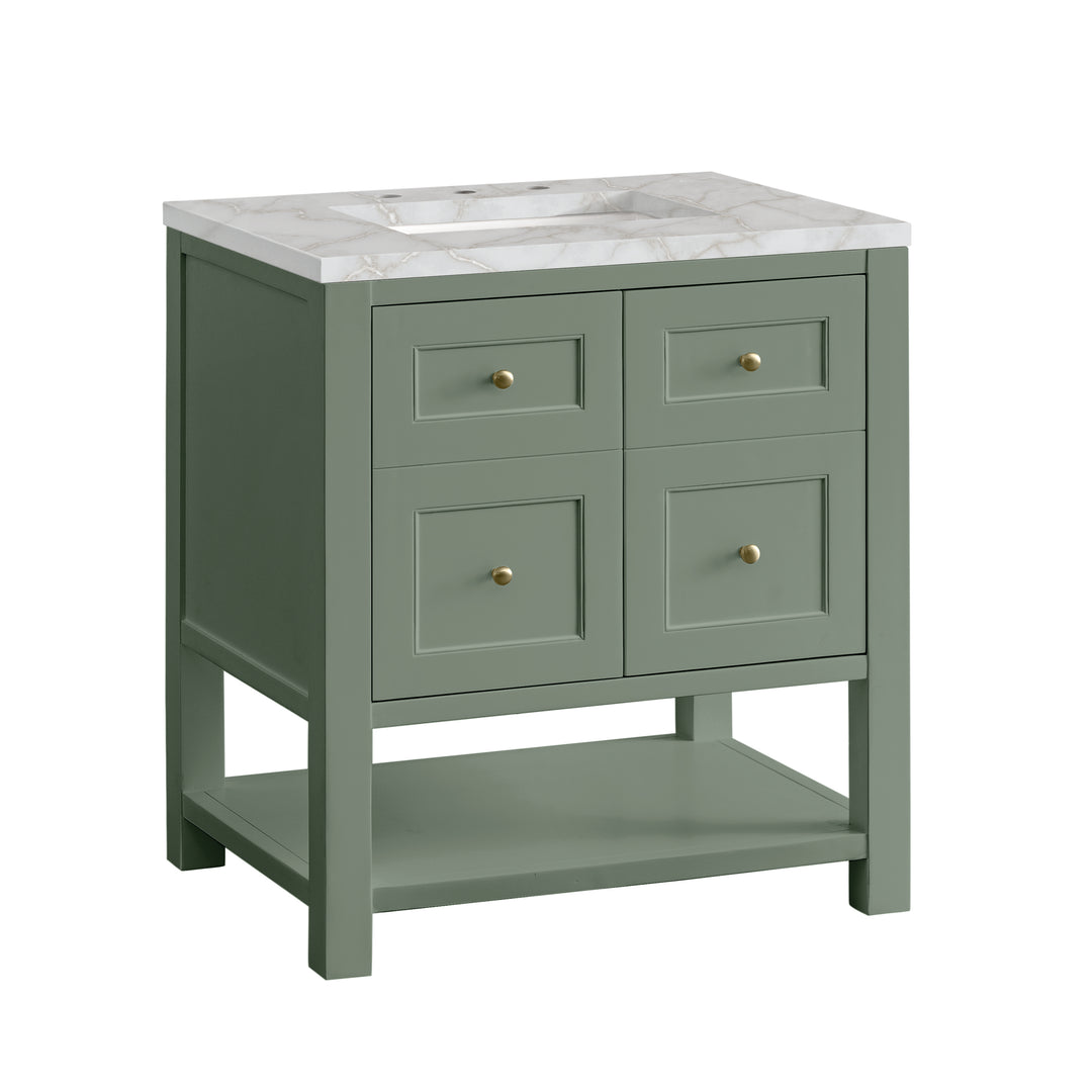 Breckenridge 30" Single Vanity, Smokey Celadon w/ 3 CM Victorian Silver Top