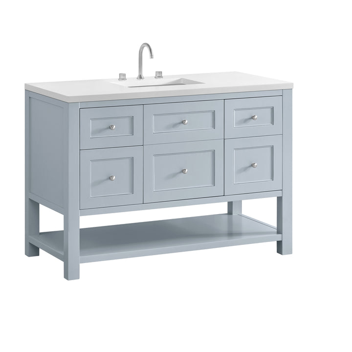 Breckenridge 48" Single Vanity, Serenity Blue, w/ 3 CM White Zeus Quartz Top