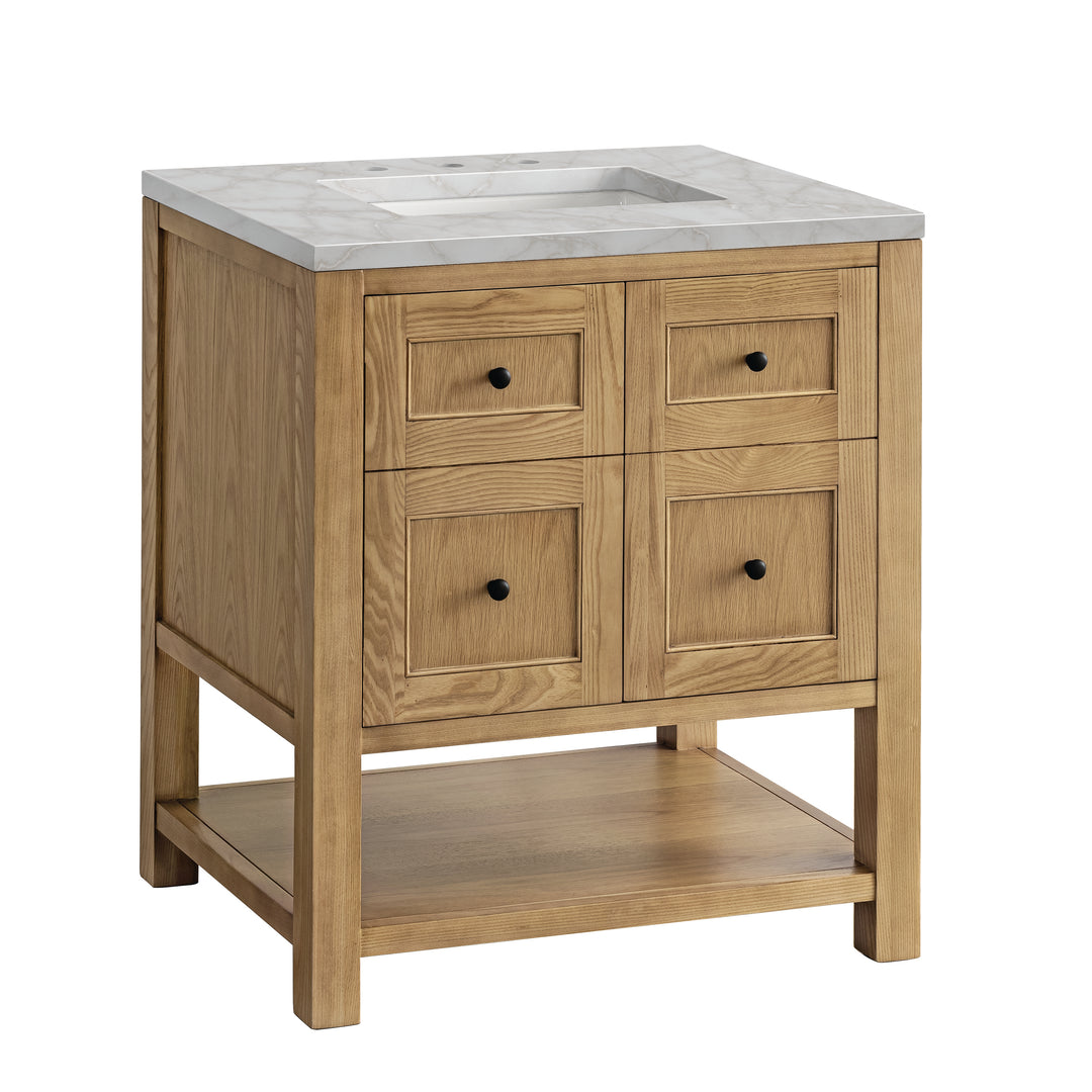 Breckenridge 30" Single Vanity, Light Natural Oak w/ 3 CM Victorian Silver Top