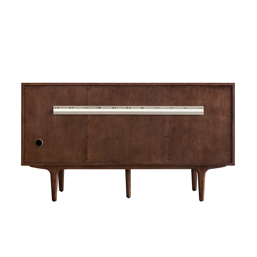 Amberly 60" Double Vanity Cabinet, Mid-Century Walnut
