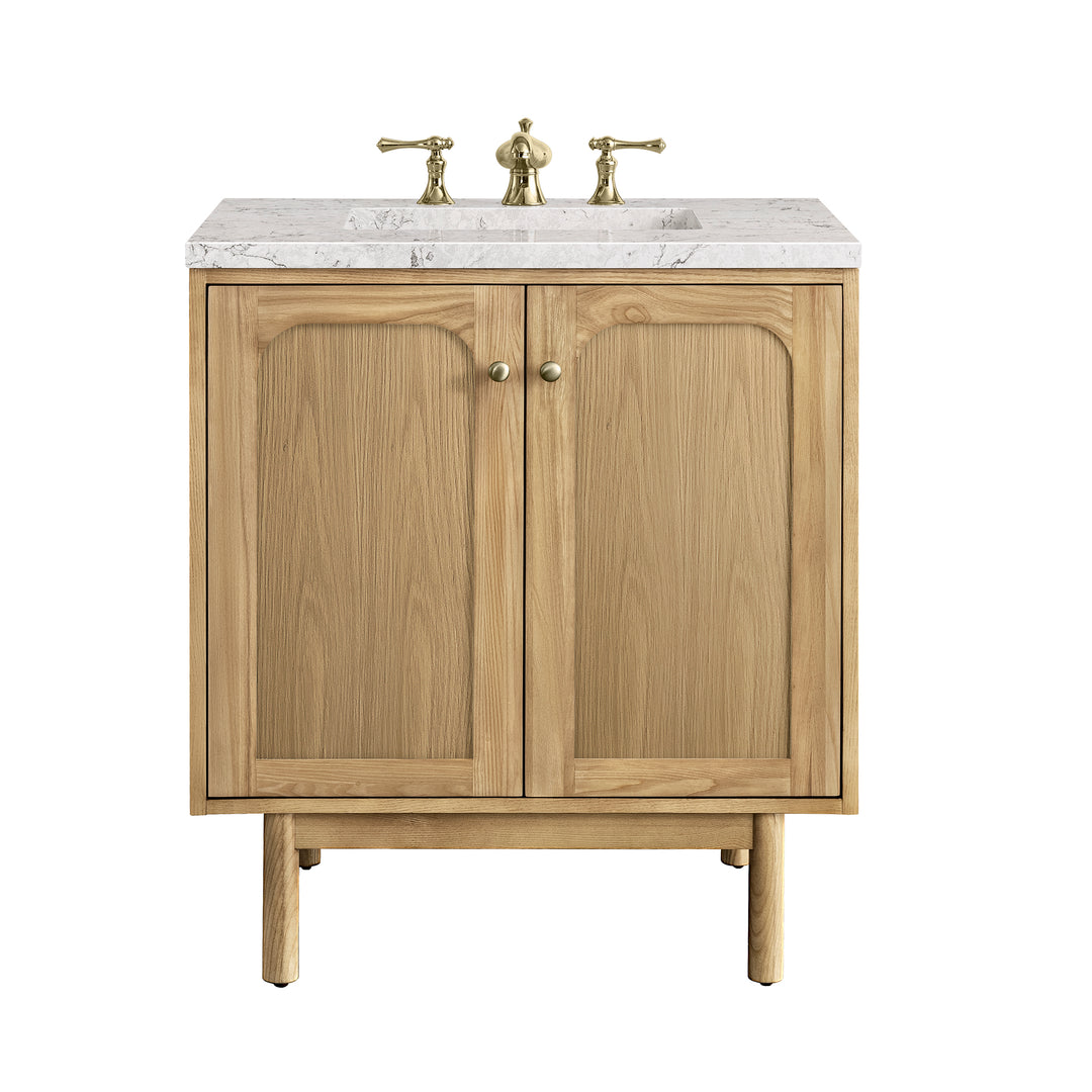 Laurent 30" Single Vanity, Light Natural Oak w/ 3 CM Eternal Jasmine Pearl Top