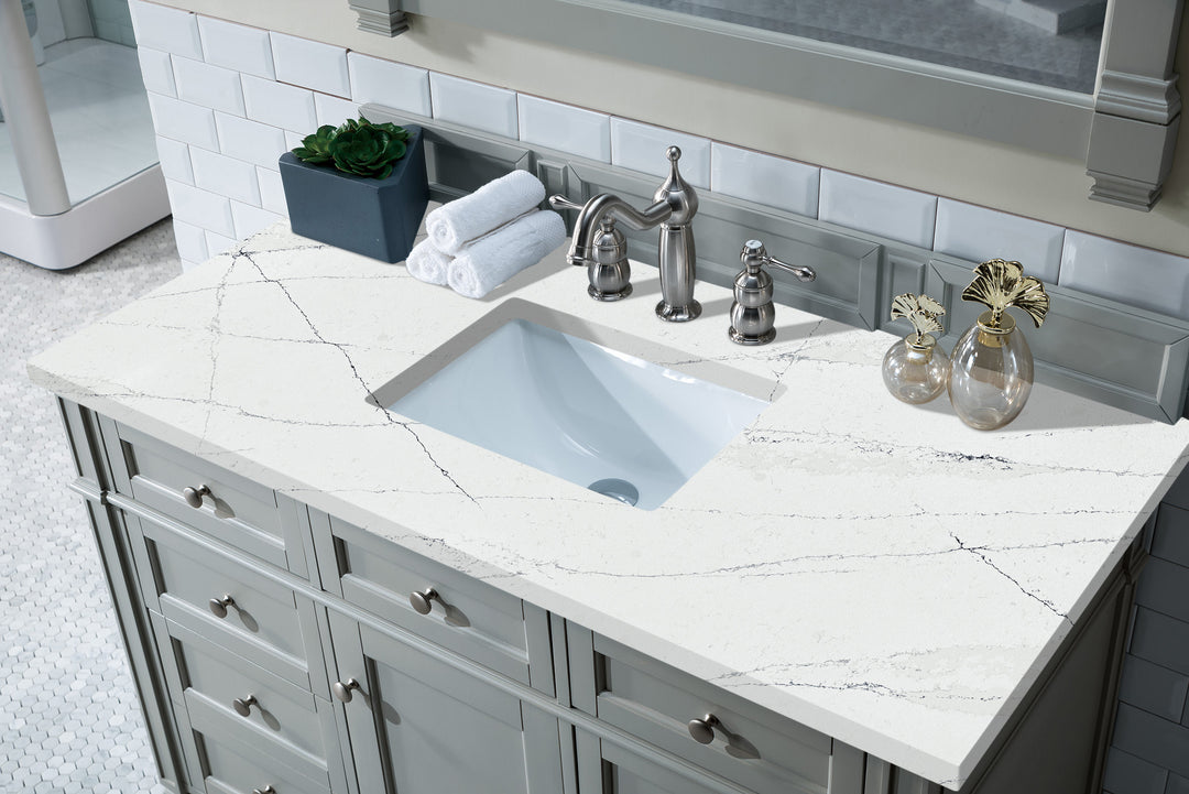 Brittany 48" Single Vanity, Urban Gray w/ 3 CM Ethereal Noctis Silestone Top