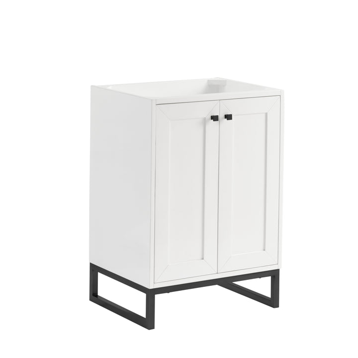 Chianti 24" Single Cabinet, Glossy White, Matte Black