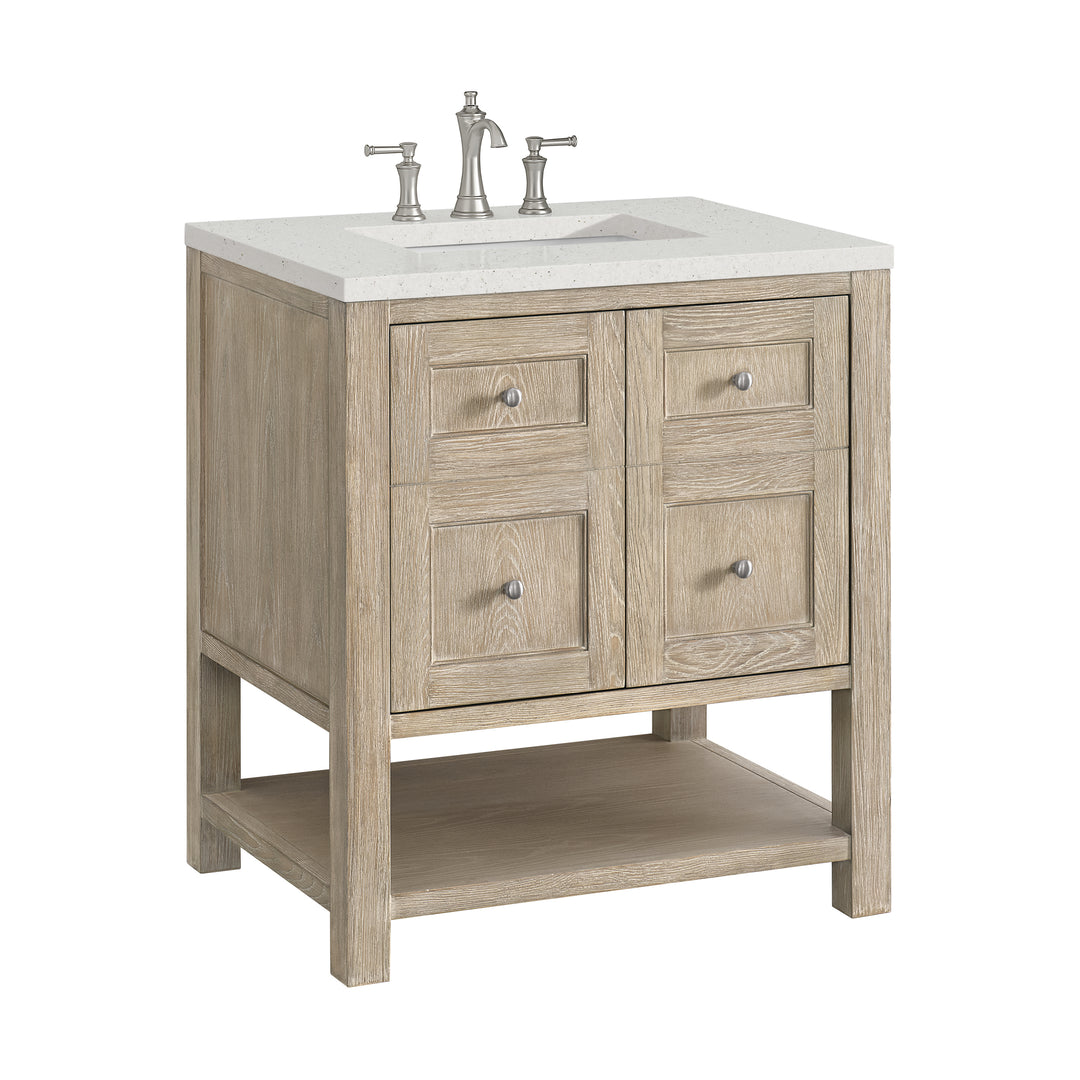 Breckenridge 30" Single Vanity, Whitewashed Oak w/ 3 CM Lime Delight Silestone Top