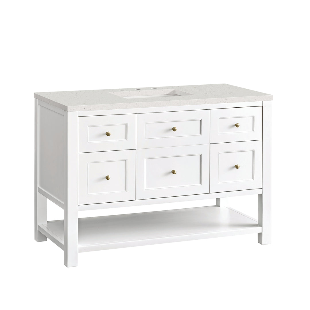Breckenridge 48" Single Vanity, Bright White w/ 3 CM Lime Delight Top