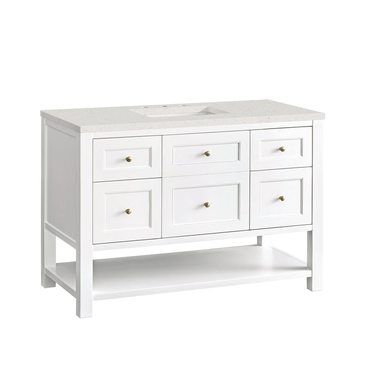 Breckenridge 48" Single Vanity, Bright White w/ 3 CM Lime Delight Top