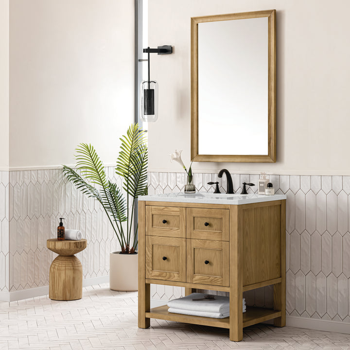 Breckenridge 30" Single Vanity, Light Natural Oak w/ 3 CM Lime Delight Top